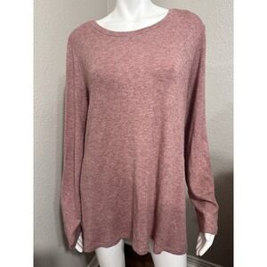 Susan graver lifestyle Top Xl Pink Long sleeve soft comfort stretch